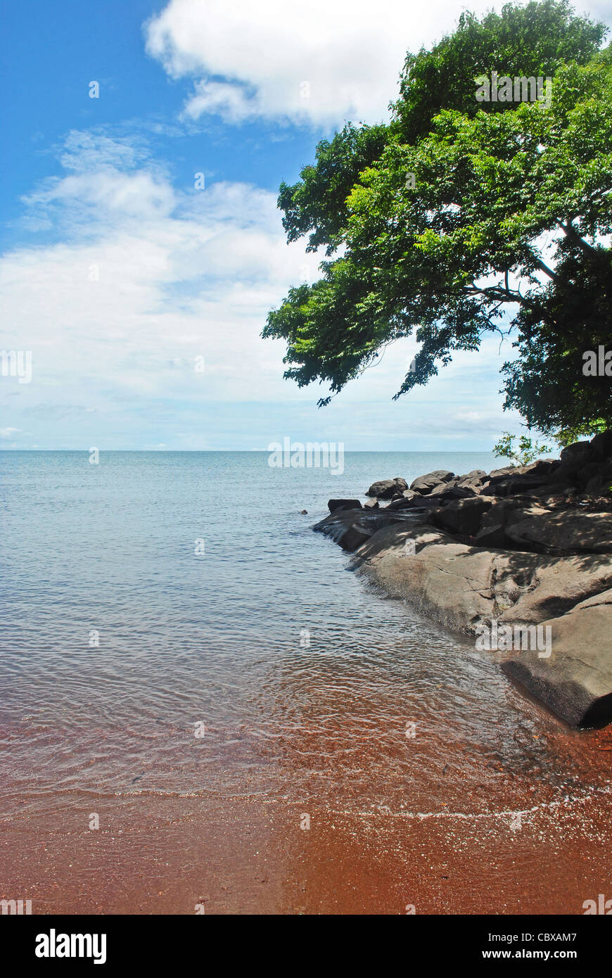 Une baie pittoresque dans les îles de la banane, de la Sierra Leone, l'Afrique de l'Ouest Banque D'Images