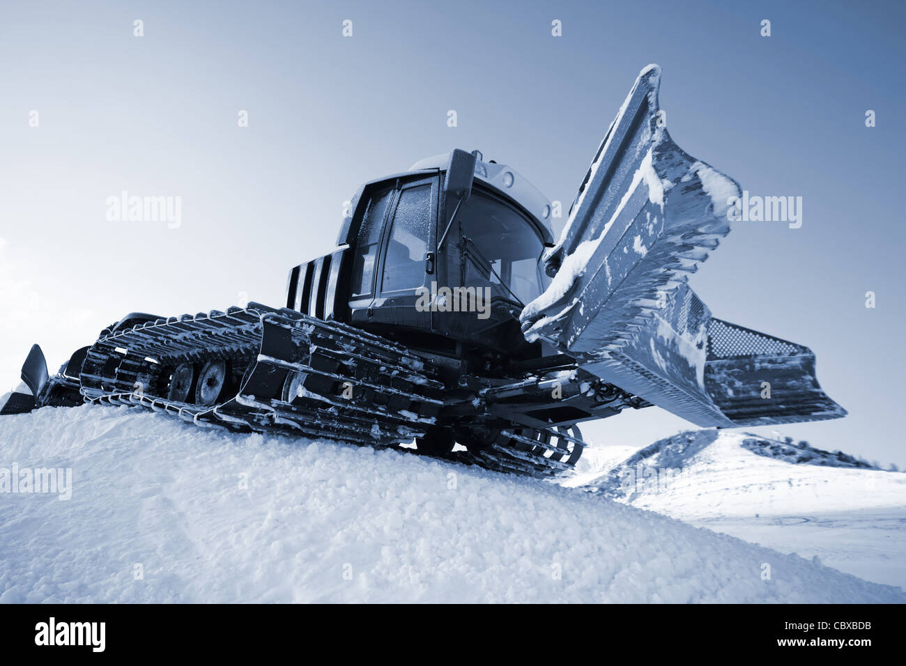 Piste Automatique (snow cat) - préparation des pistes de ski Banque D'Images