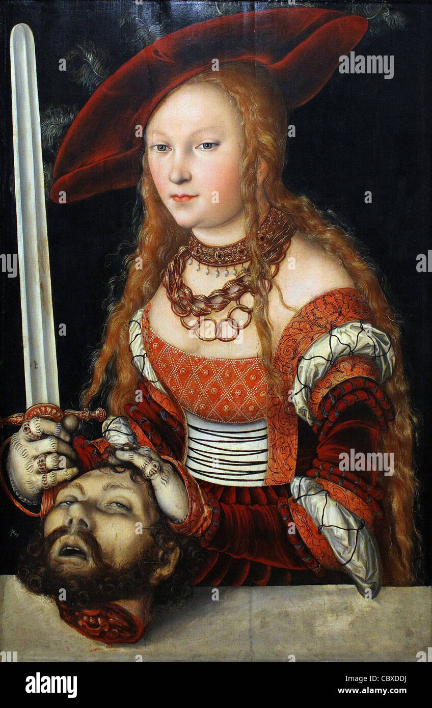 Lucas Cranach l'ancien Judith avec la tête d'Holopherne Kunsthistorisches Museum - Vienne Banque D'Images