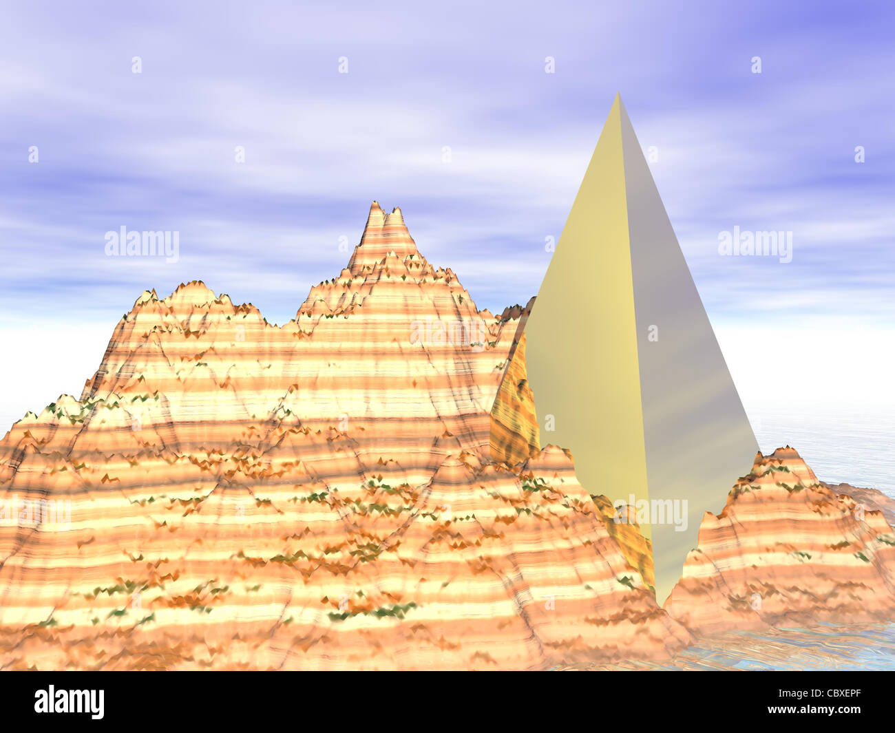 Résumé : La pyramide d'or sur l'île Rocky Banque D'Images