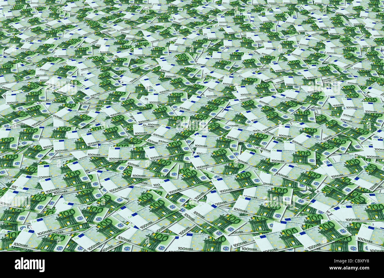 Un tapis vert de € 100 euros. Billets de banque de 100 euros. Banque D'Images