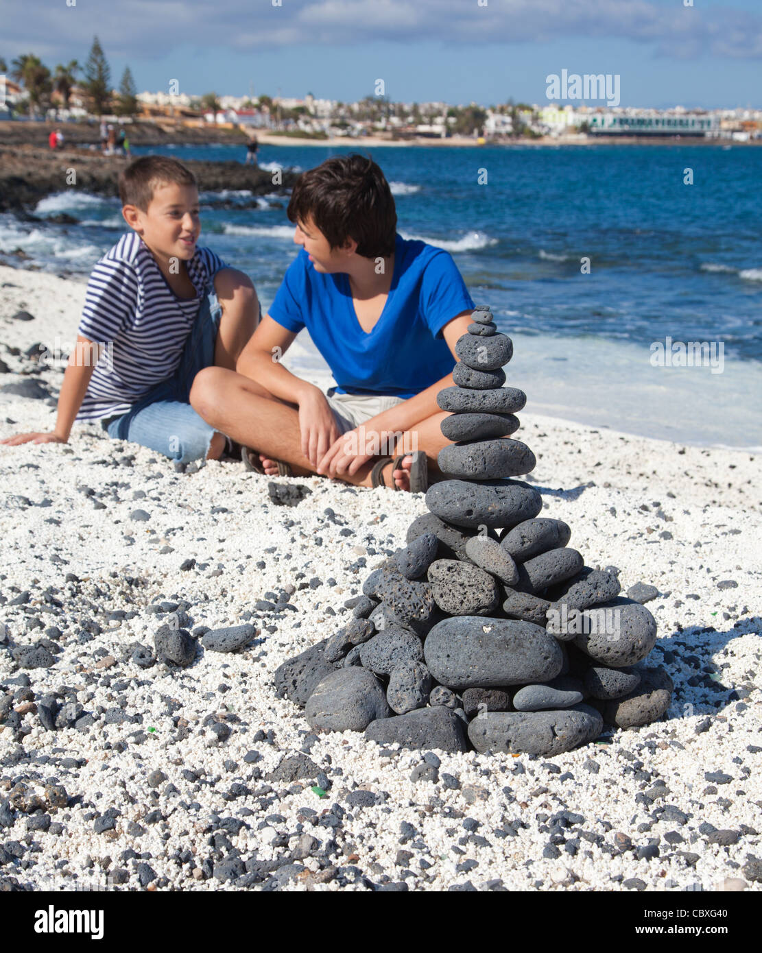 Cairn Cairn - Noël en forme d'un arbre de Noël Banque D'Images