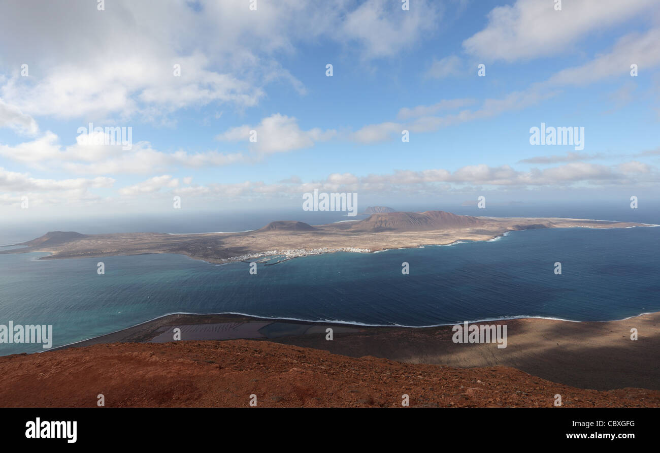 La Graciosa Island vus de Lanzarote, îles Canaries, Espagne Banque D'Images