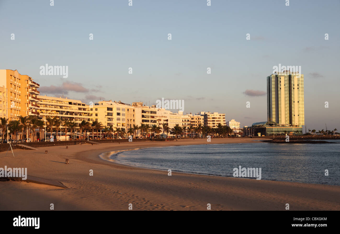 Plage d'Arrecife, Lanzarote, Espagne île des Canaries Banque D'Images