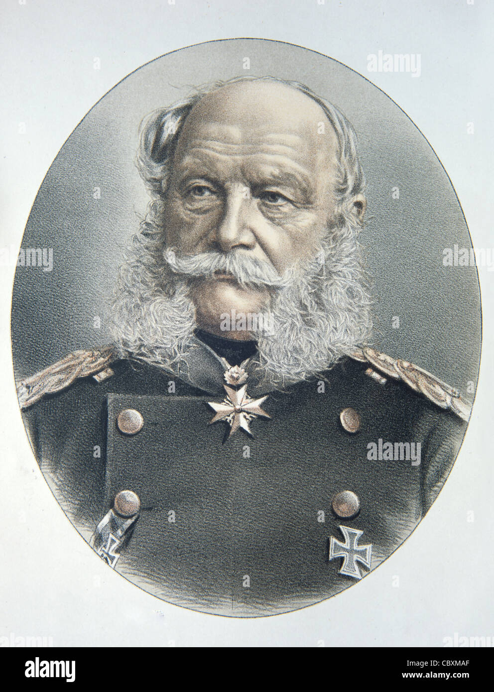 Portrait de Guillaume I d'Allemagne et de Prusse, Wilhelm Friedrich Ludwig (1797-1888) Empereur d'Allemagne (1871-88) et Roi de Prusse (1861-88). Illustration ancienne ou gravure Banque D'Images