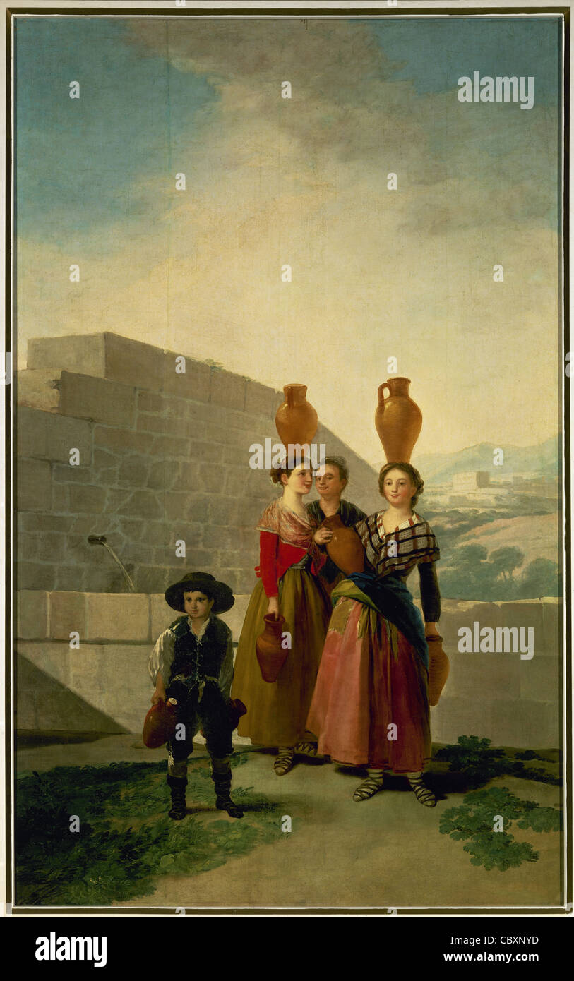 Francisco de Goya (1746-1828). Peintre romantique espagnol. Les jeunes femmes avec des pichets. 1791-1792. Musée du Prado. Madrid. L'Espagne. Banque D'Images