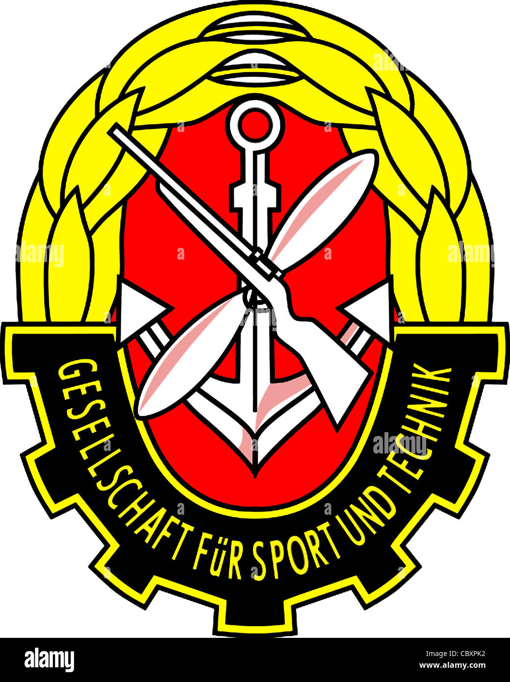 Logo de l'Organisation de la jeunesse militariste quasi pour le sport et la technique de TPS de la RDA. Banque D'Images