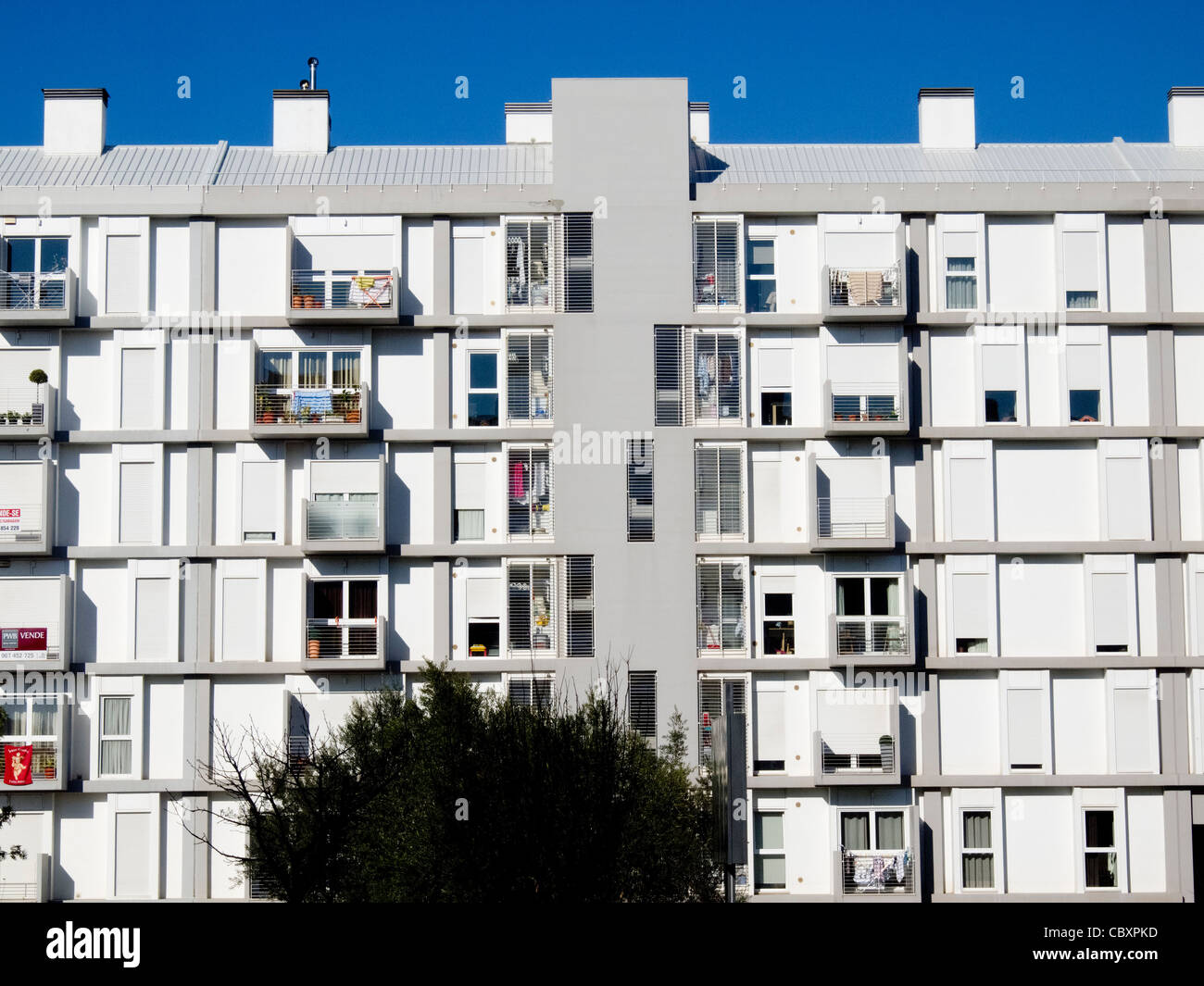 La façade de l'immeuble d'appartements moderne Banque D'Images