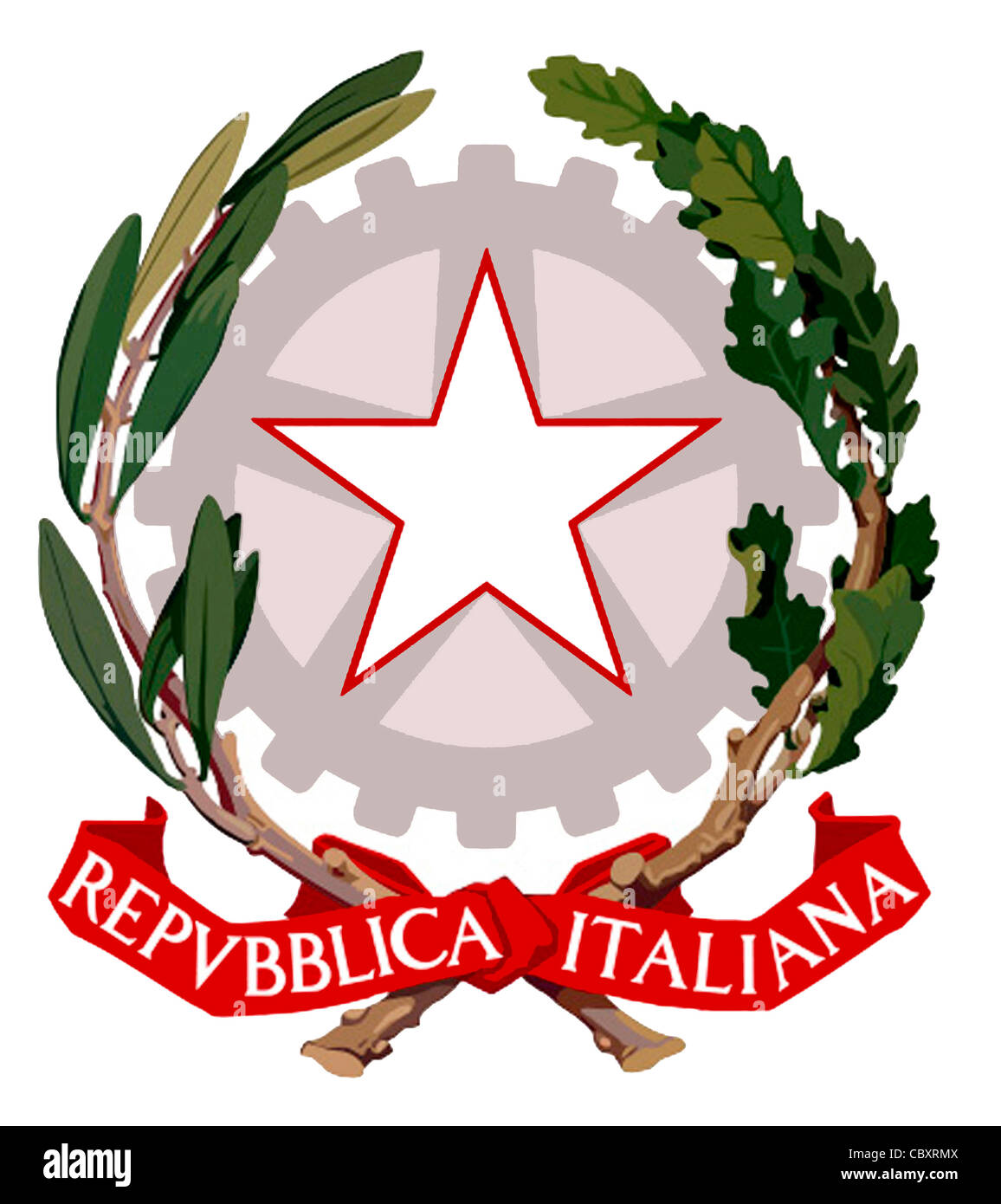 Armoiries de la République d'Italie. Banque D'Images