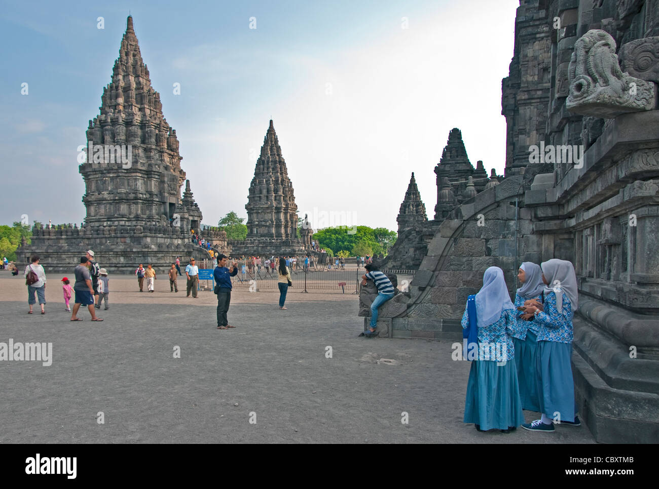 Temple Hindou de Prambanan, près de Yogyakarta, Indonésie Banque D'Images