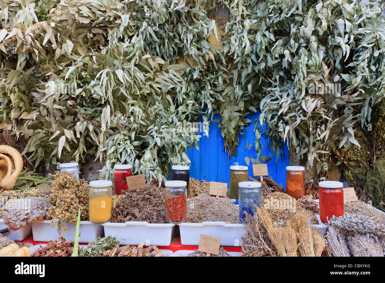 Marché aux herbes à Essaouira, Maroc, Afrique du Nord Banque D'Images