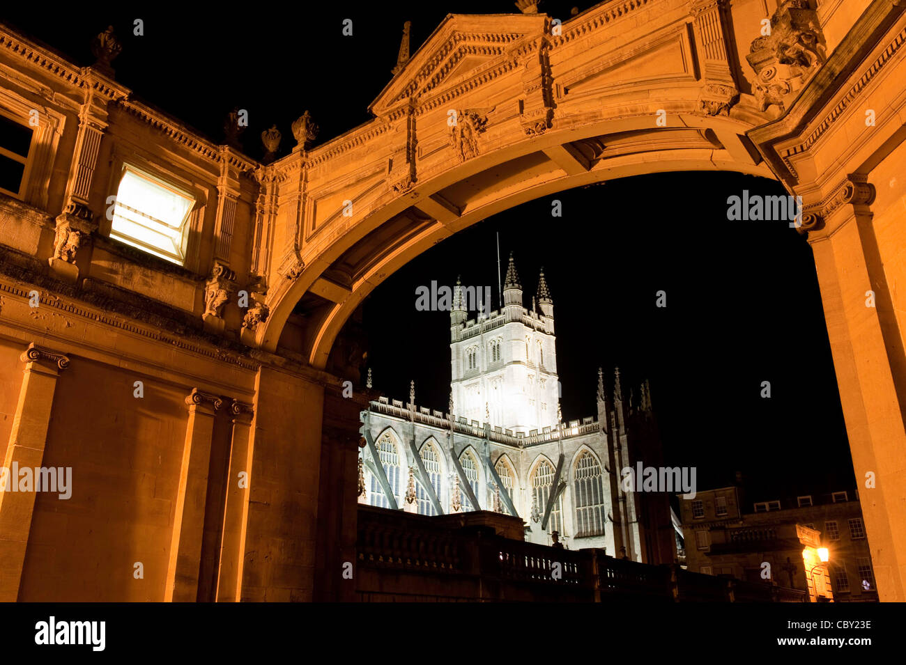 L'église de l'abbaye de Saint Pierre et Saint Paul, baignoire, communément connu sous le nom de l'abbaye de Bath Banque D'Images