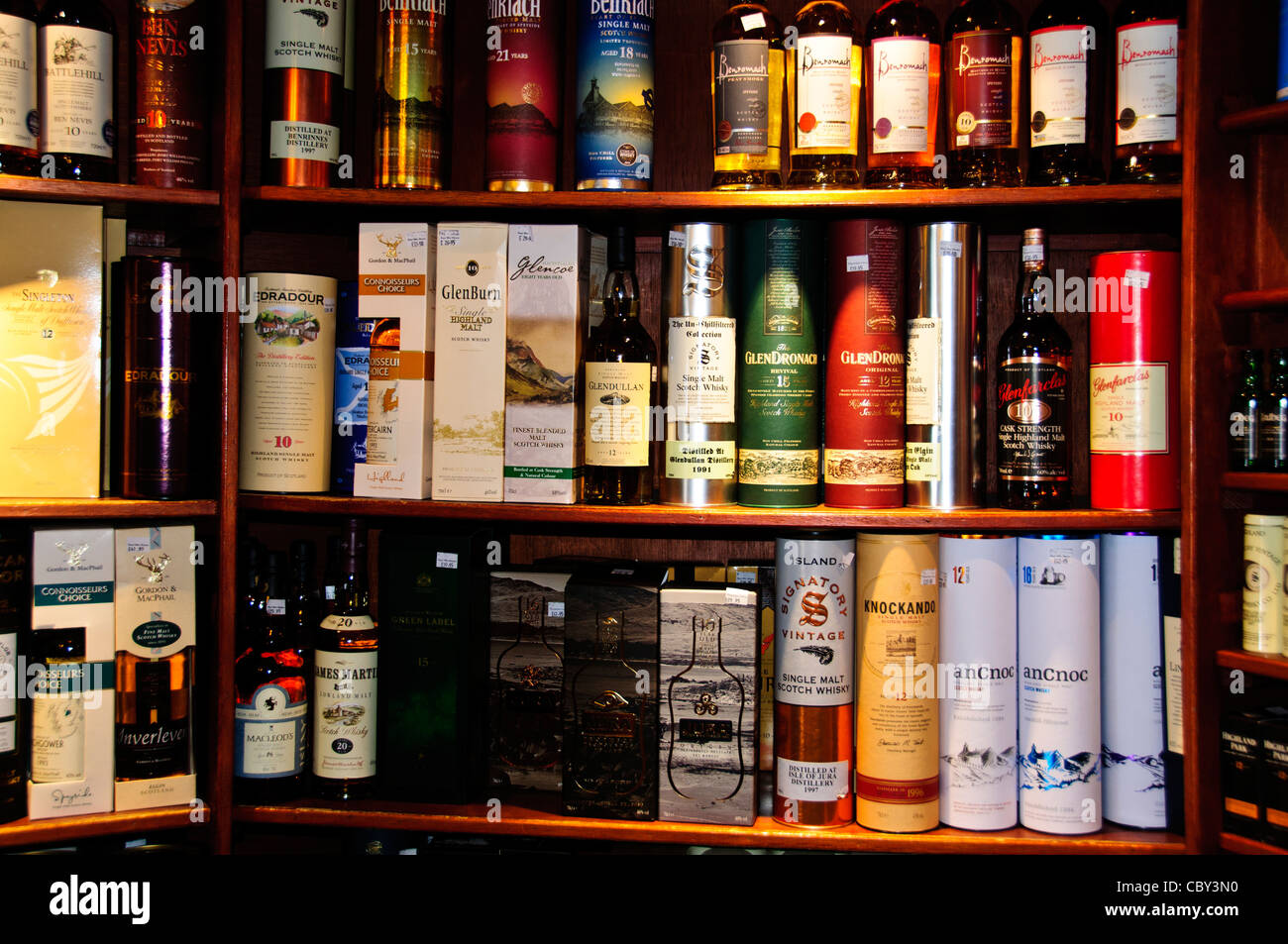Whisky écossais Single Malt Whisky,,magasin,Royal Mile, Edinburgh, Ecosse Banque D'Images