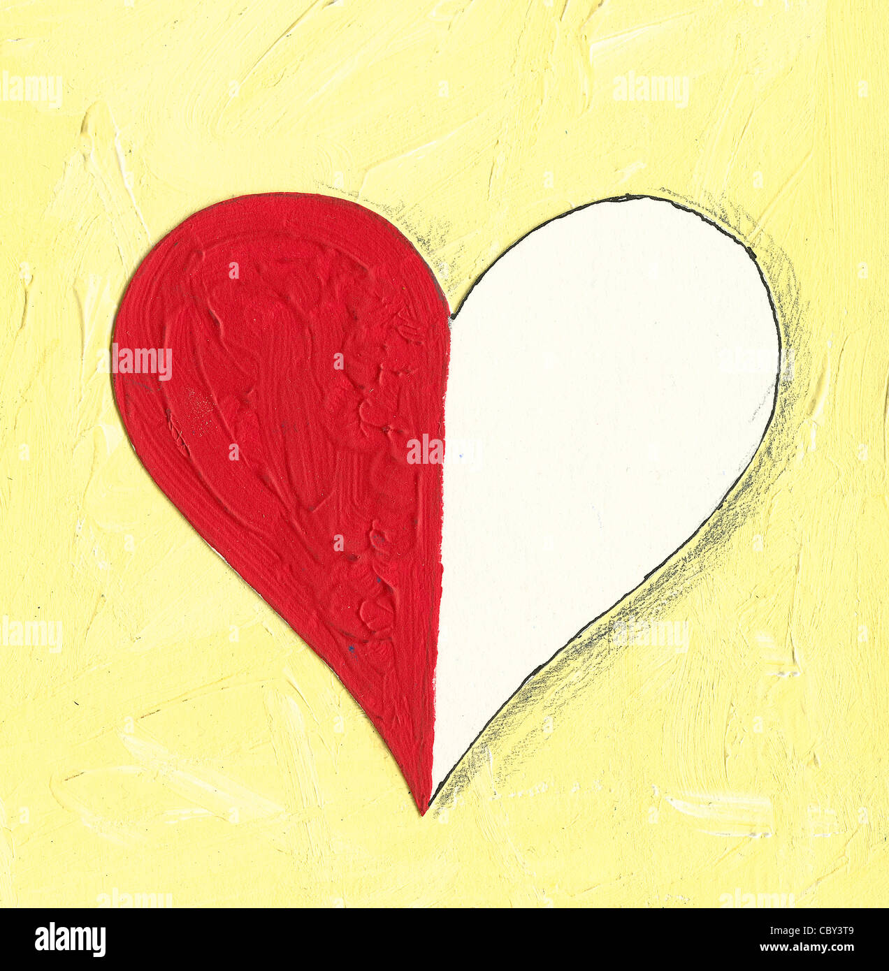 Illustration acrylique semi-finis de coeur coloriage Banque D'Images