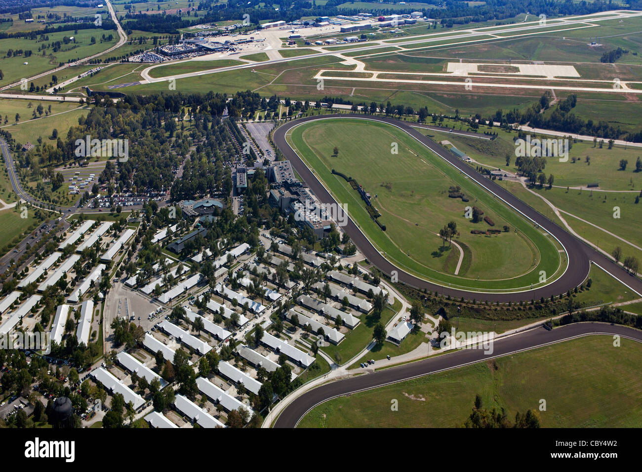 Photographie aérienne Keeneland, Blue Grass airport, LEX, Lexington, Kentucky Banque D'Images