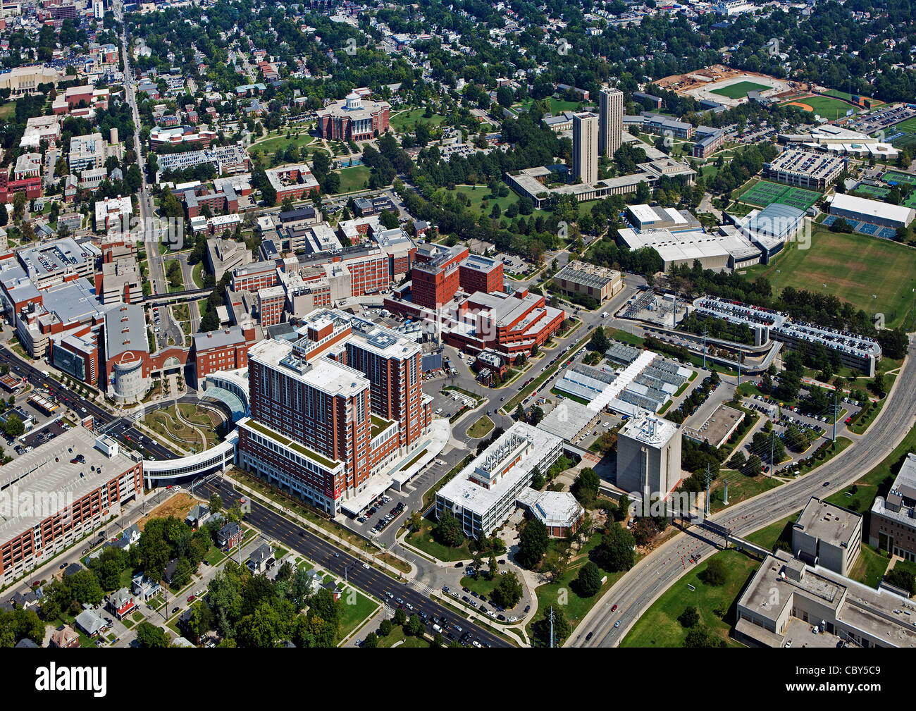 Photographie aérienne, Chandler Medical Center de la University of Kentucky, Lexington, Kentucky Banque D'Images
