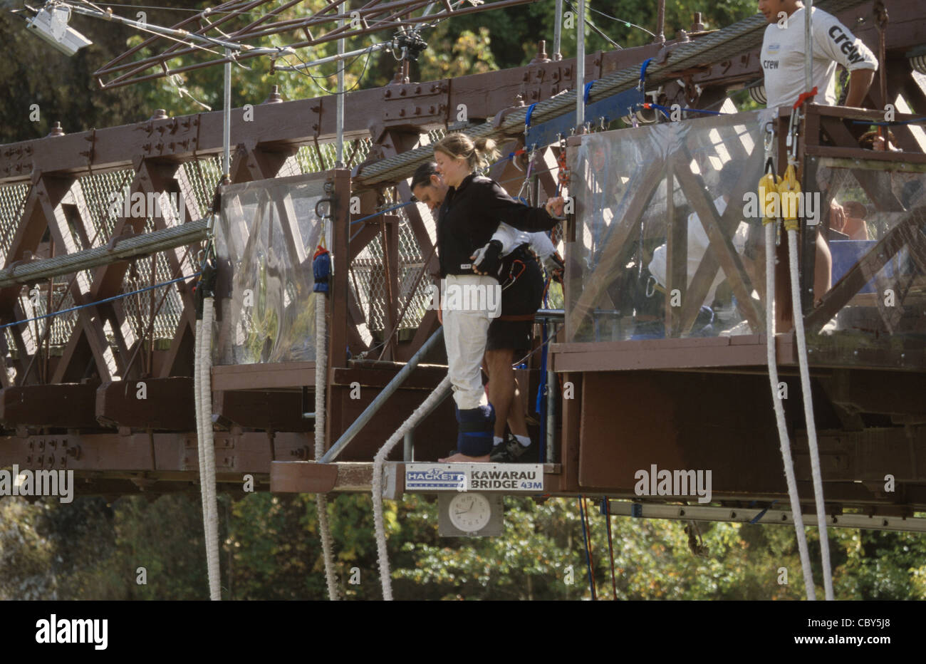 Nouvelle Zélande Queenstown Kawarau Bridge Site de saut Saut à l'original en cours Banque D'Images