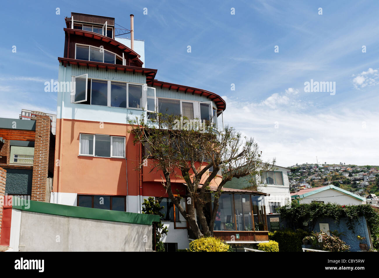 La maison de Pablo Neruda à Valparaiso Banque D'Images