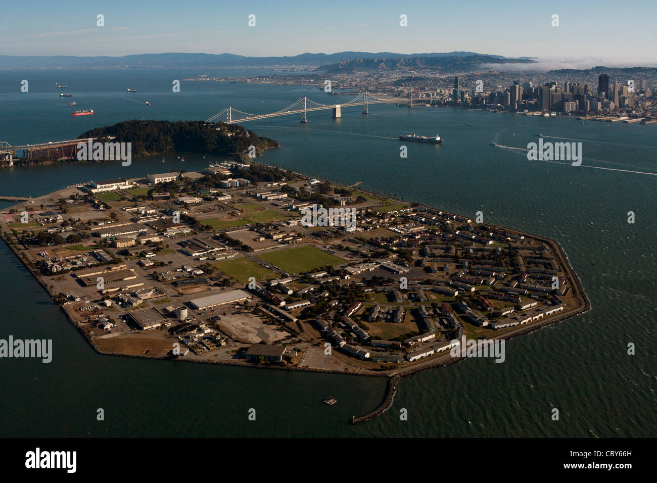 Photo aérienne de l'île au trésor, San Francisco Banque D'Images