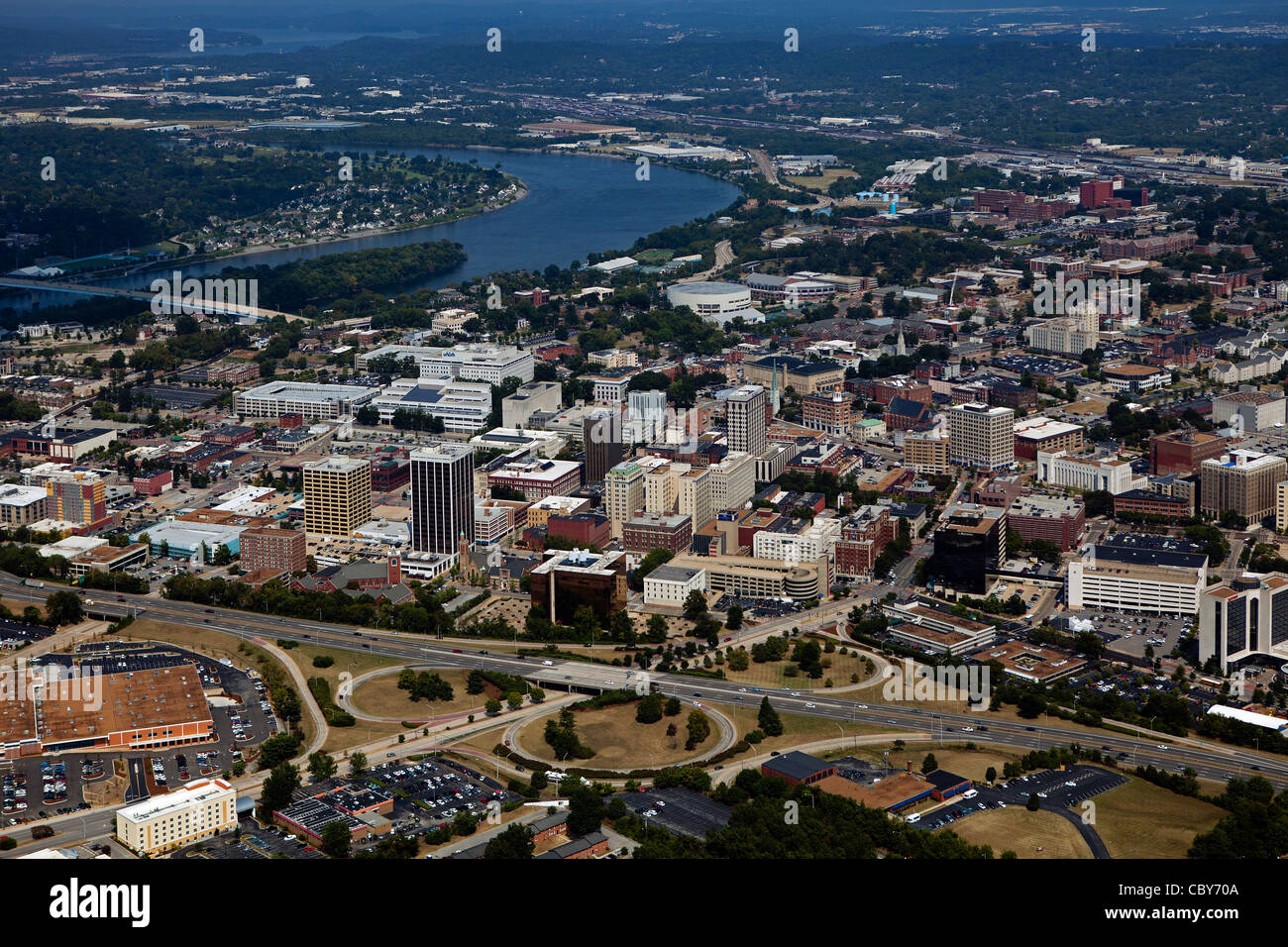 Photographie aérienne de Chattanooga, Tennessee Banque D'Images