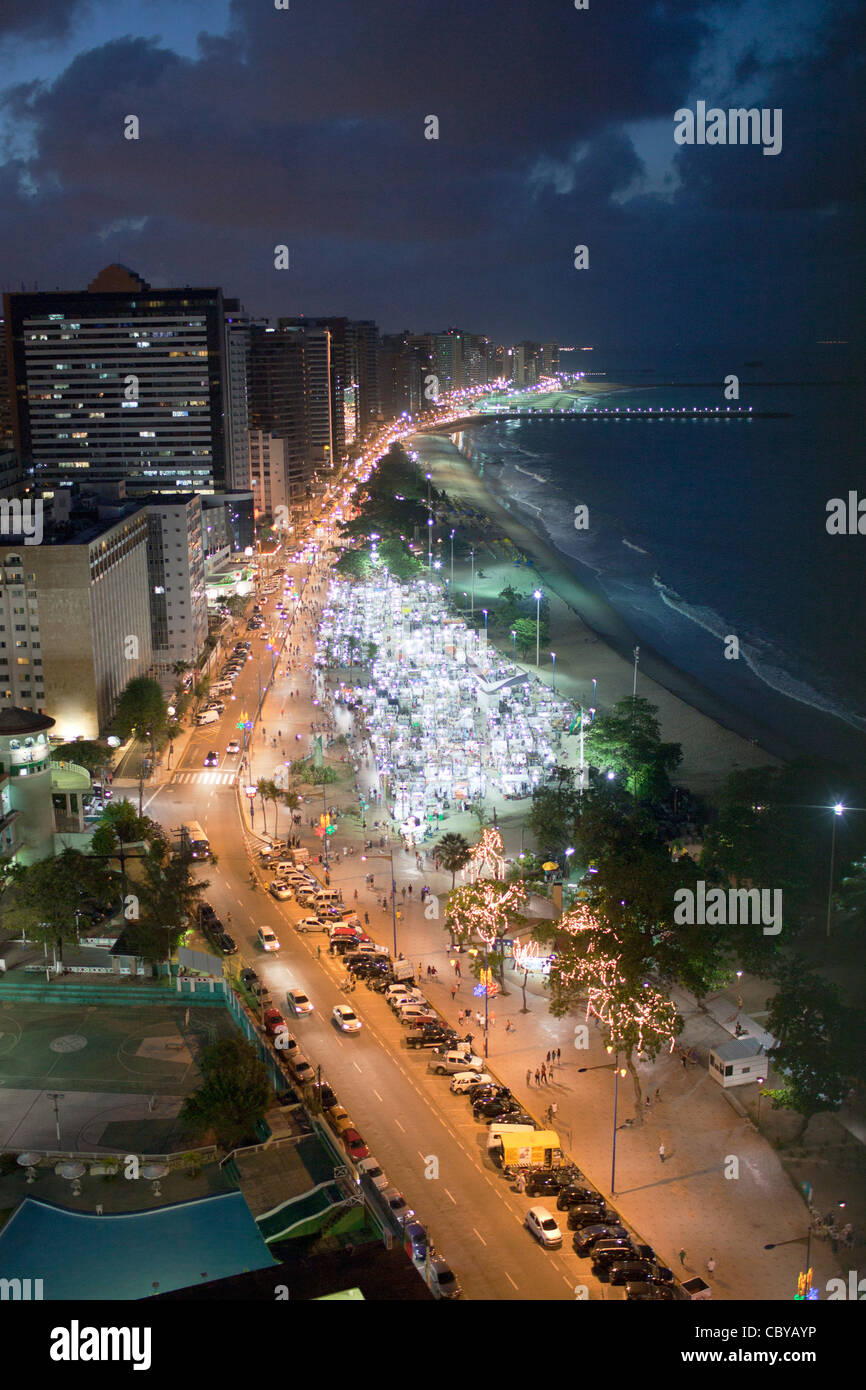 Fortaleza au Brésil par nuit Banque D'Images