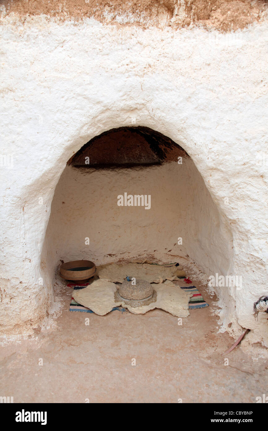Grottes troglodytiques de résidentiel à Matmata, Tunisie, Afrique Banque D'Images