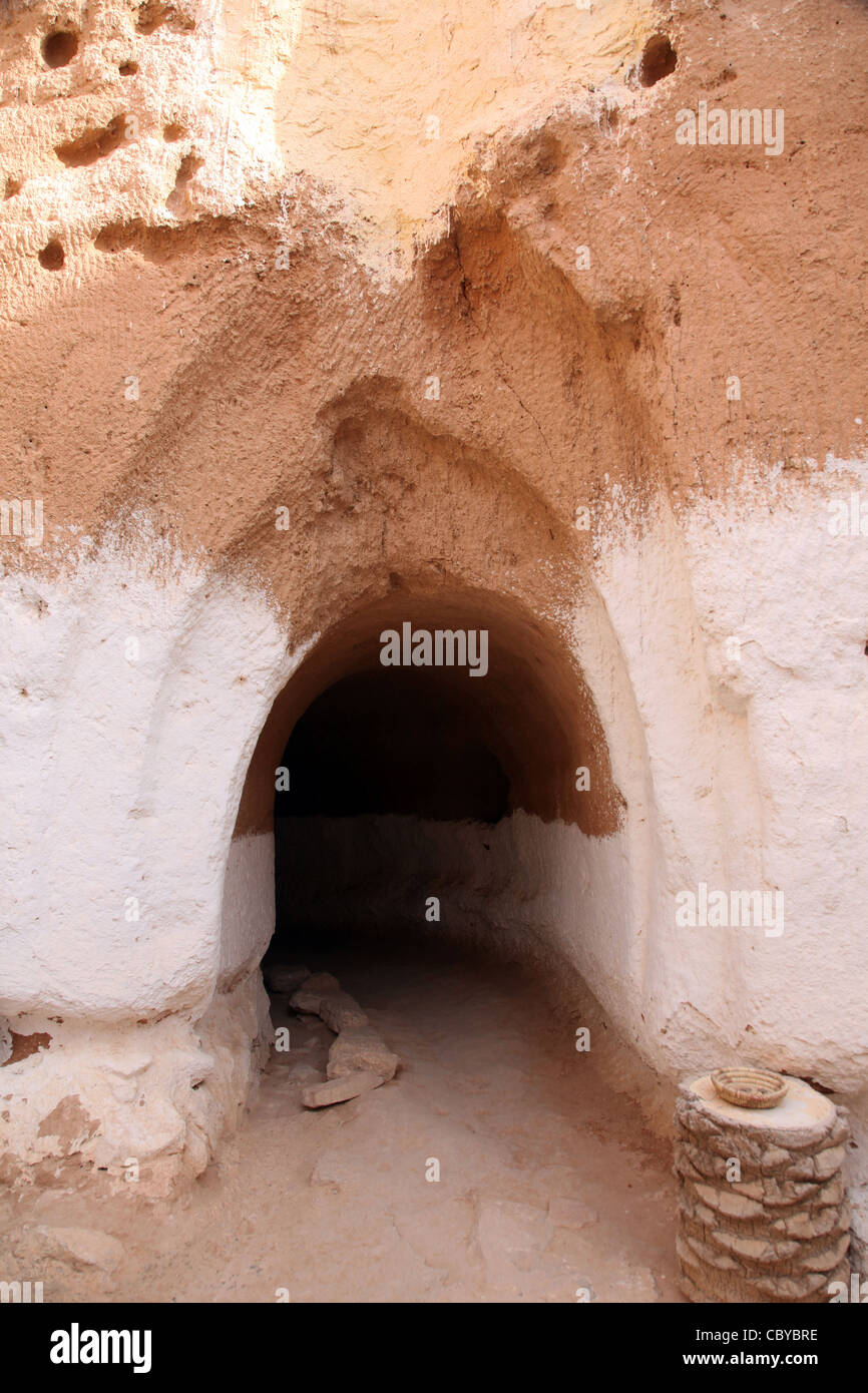 Grottes troglodytiques de résidentiel à Matmata, Tunisie, Afrique Banque D'Images