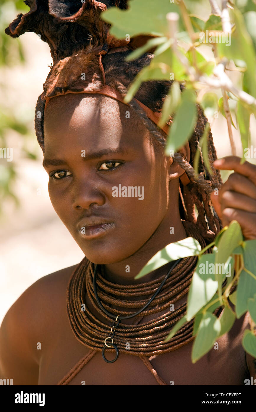 Femme Himba - Damaraland, région de Kunene - Namibie, Afrique Banque D'Images