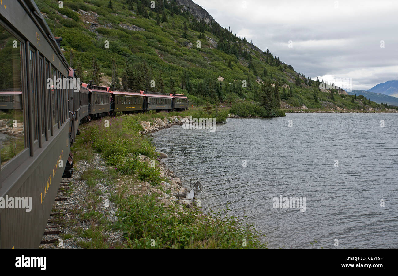 White Pass and Yukon Railroad. Lac Bennett. La Colombie-Britannique. Canada Banque D'Images