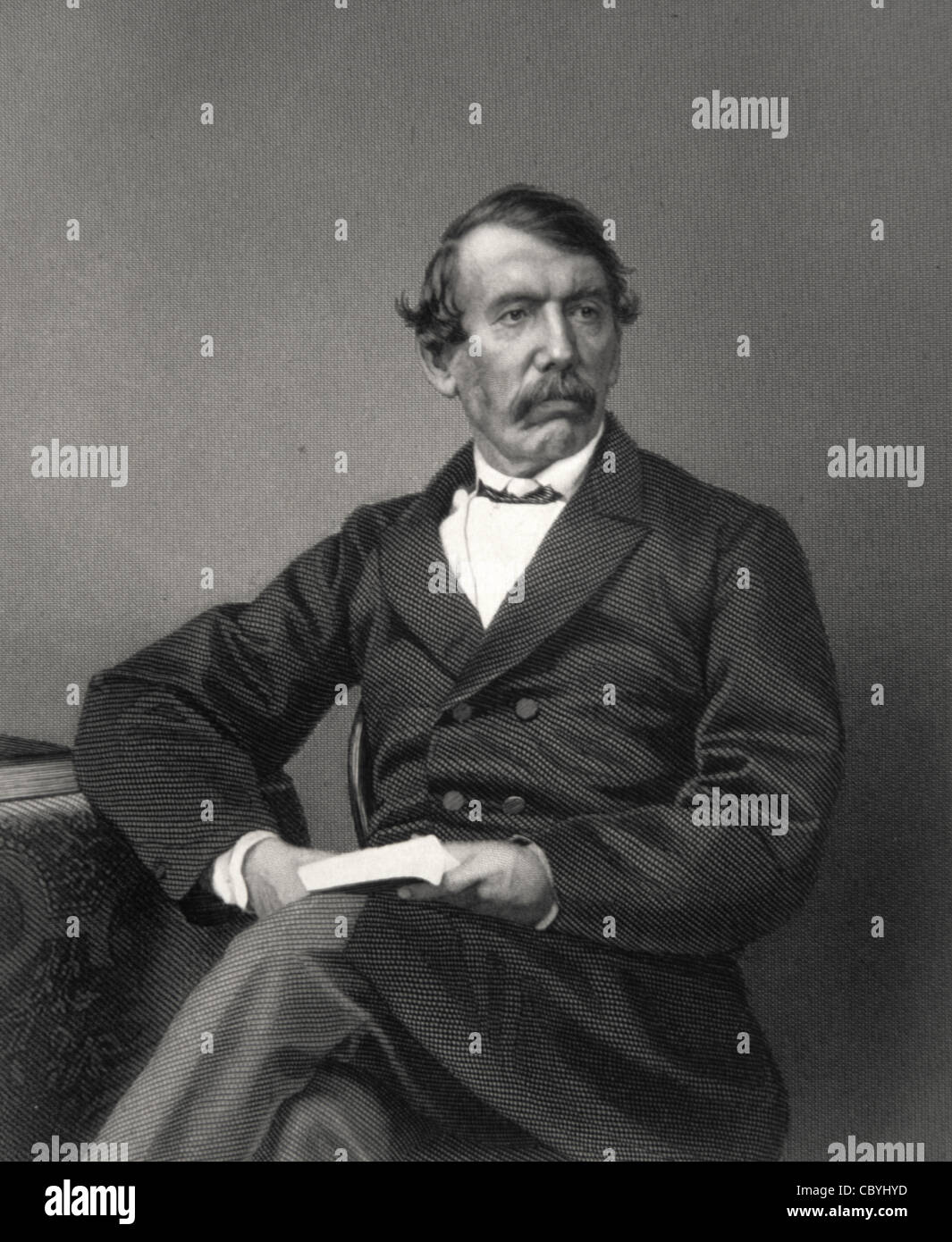 Portrait de David Livingstone (1813-1873) Scottish Explorer, Doctor and Missionary c19th Portrait Engraving or Vintage Illustration Banque D'Images