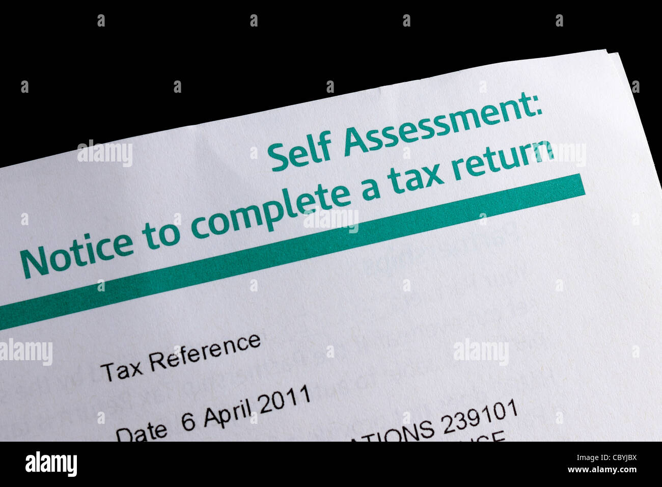 HMRC Self Avis d'évaluation à remplir une déclaration de revenus Banque D'Images