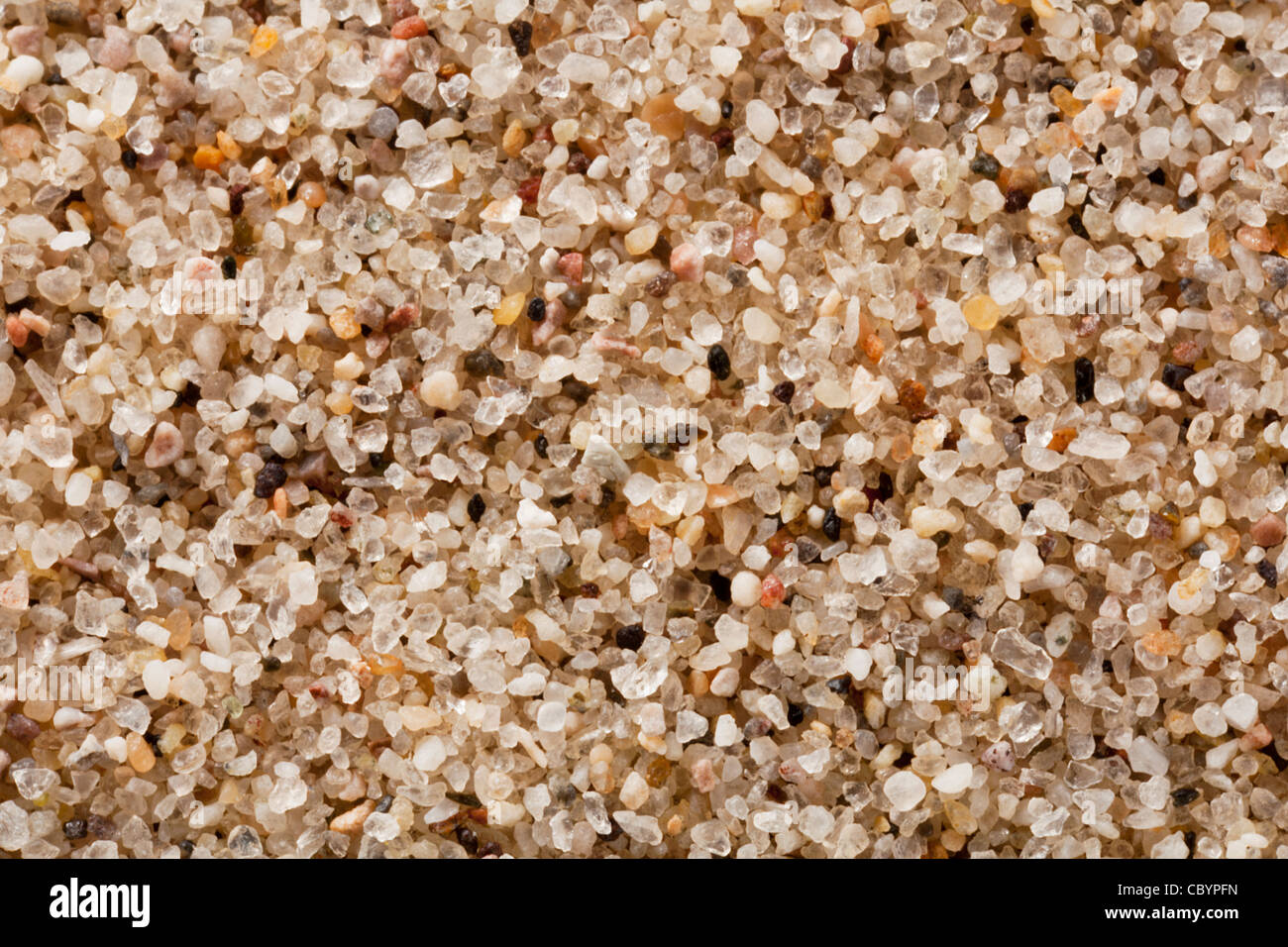 Grain de sable de quartz à 4 fois le grossissement grandeur nature, un échantillon de Great Sand Dunes National Park, Colorado Banque D'Images