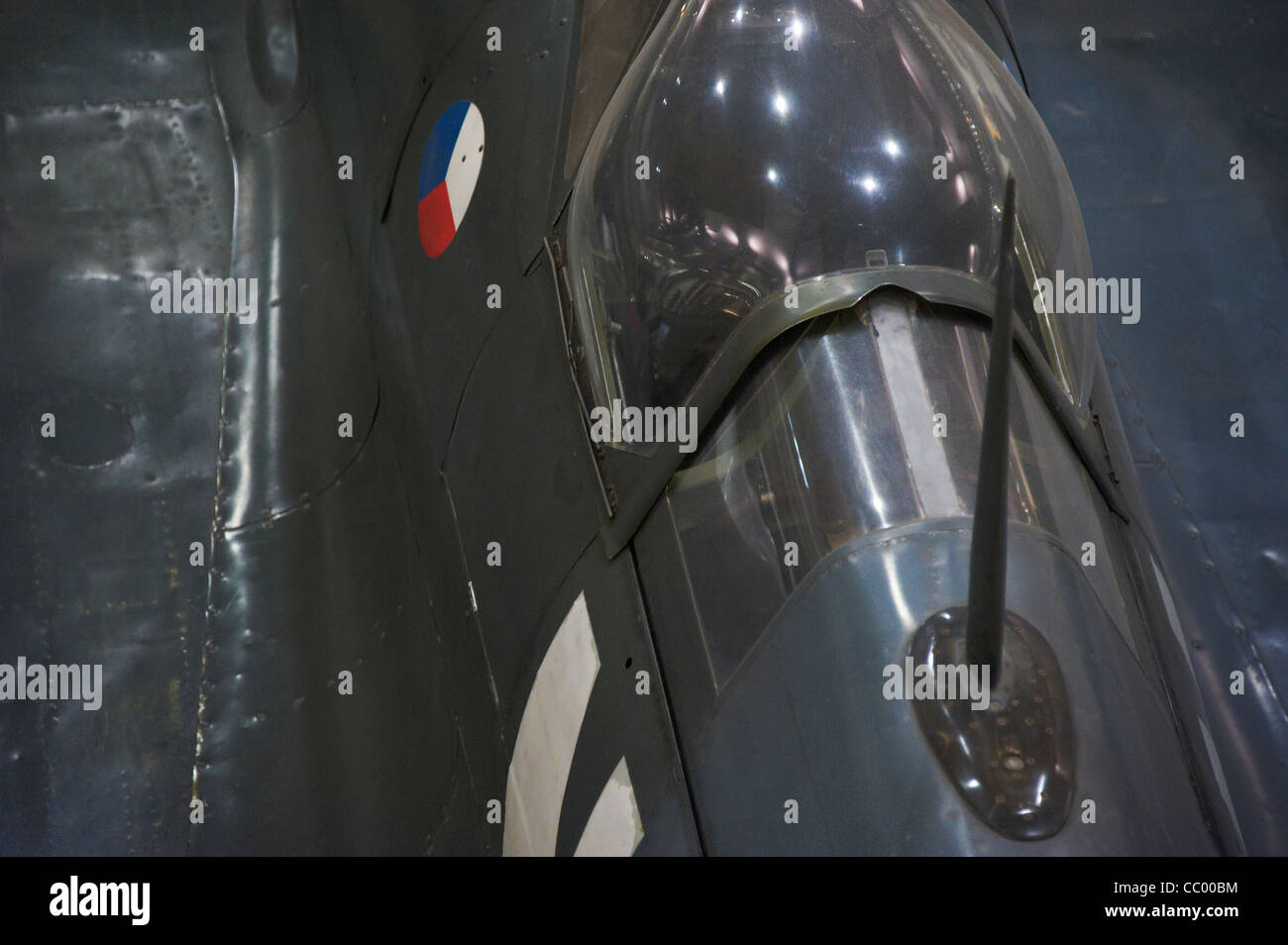 Supermarine Spitfire au cockpit avec musée du pavillon tchèque Banque D'Images