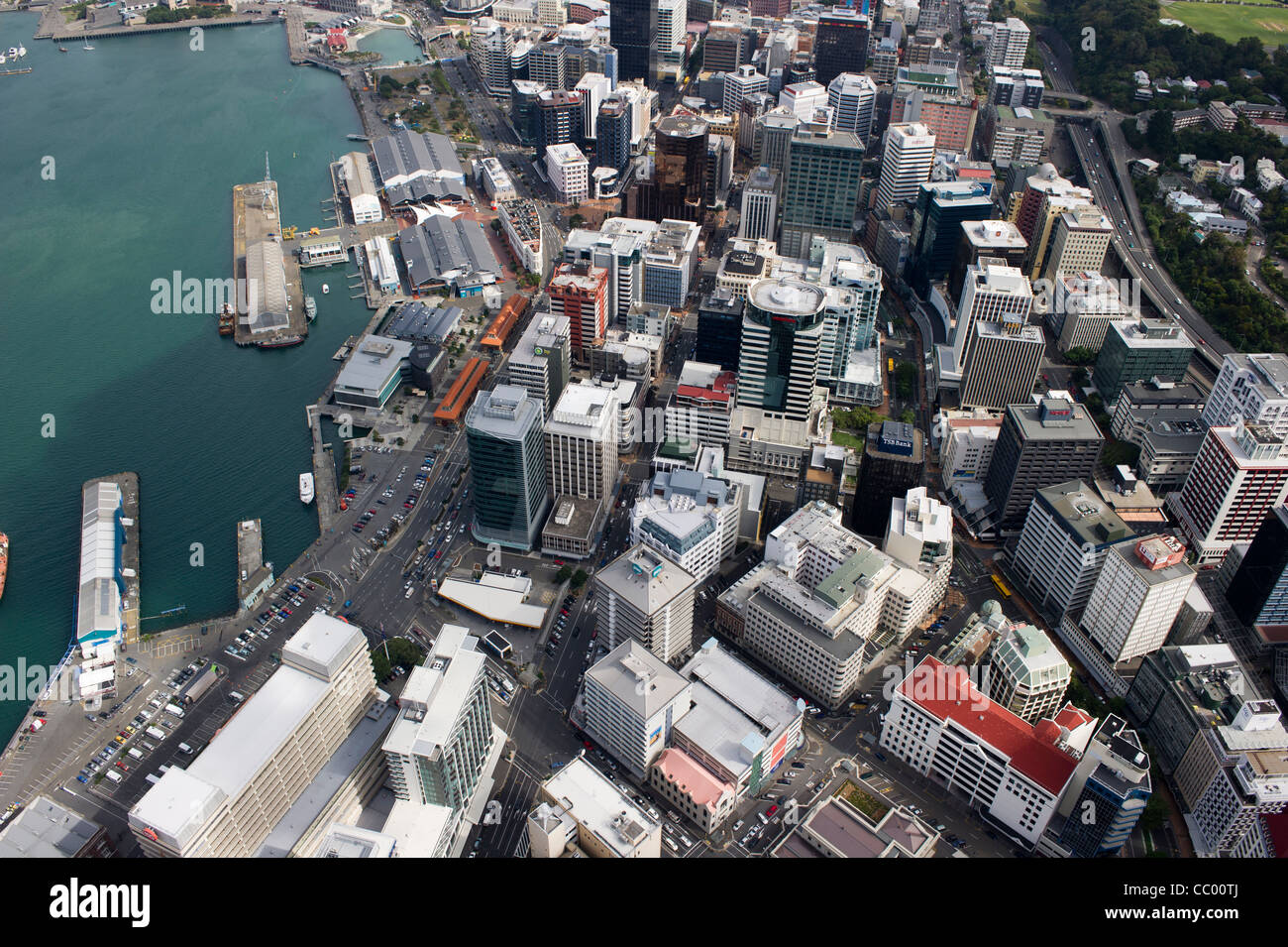 La ville de Wellington à partir de l'air Banque D'Images