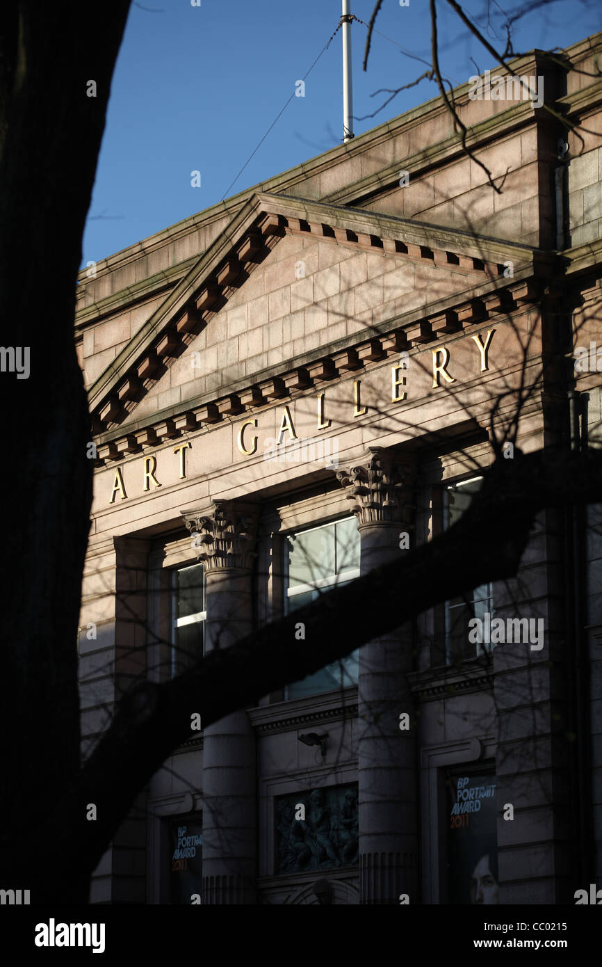 Le granit avant de la galerie d'art dans le centre-ville d'Aberdeen, Écosse, Royaume-Uni Banque D'Images