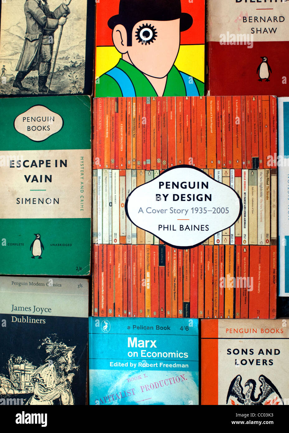 Penguin livre couvre au cours de 20e siècle, Londres Banque D'Images
