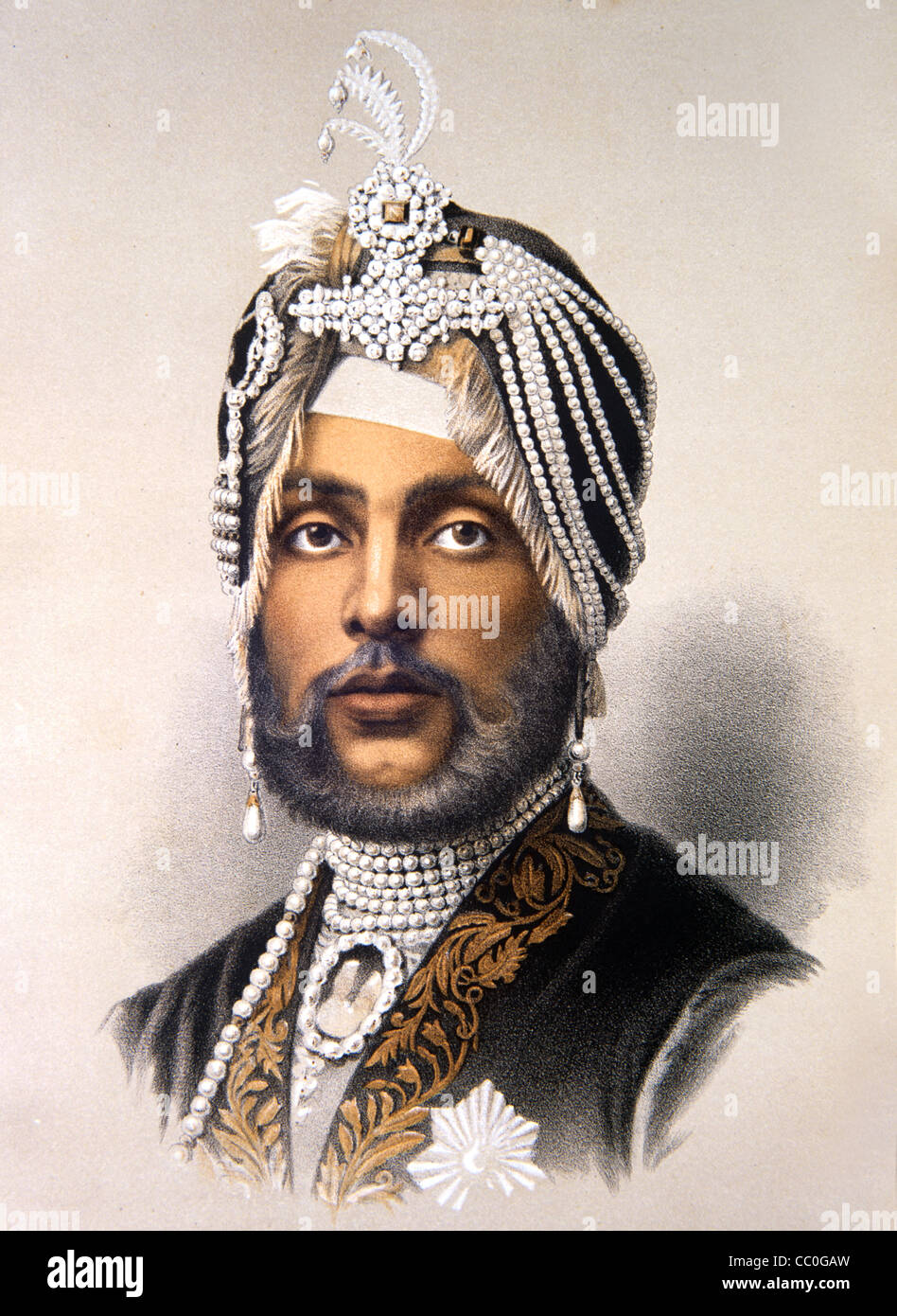 Maharajah ou Maharaja Duleep Singh (1838-93) exilé Maharaja du Punjab, a vécu la Grande-Bretagne (1854-86) a donné Koh-i-Noor, Kohinoor ou Koh-i-Nur Diamond à la reine Victoria. Illustration ancienne ou gravure Banque D'Images