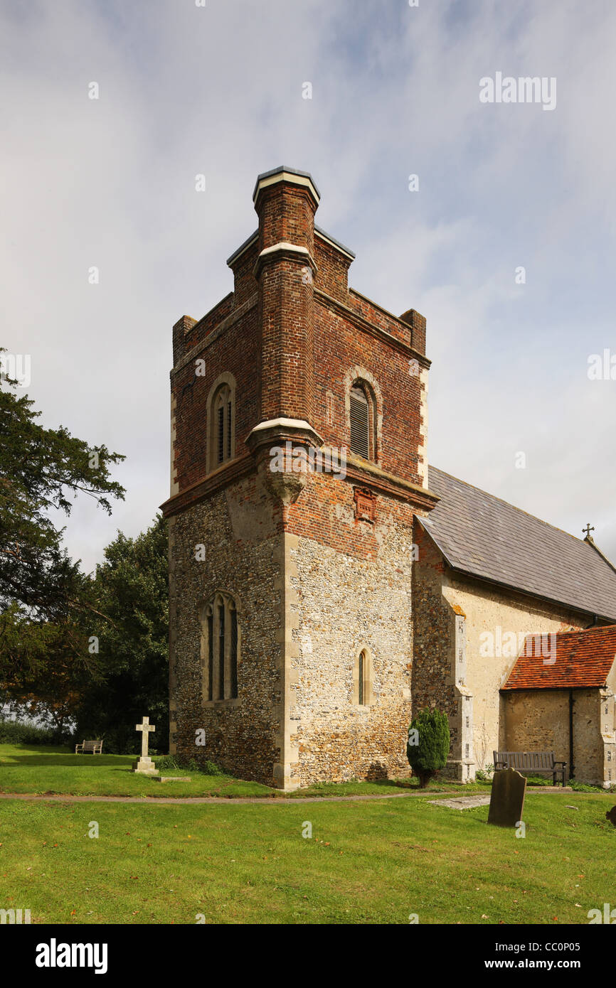 Clocher de l'église Holy Trinity, Throcking, Hertfordshire Banque D'Images