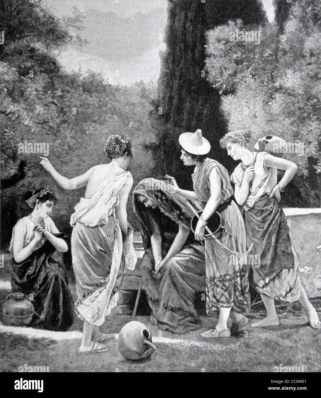 Cérès, déesse romaine de l'Agriculture, les cultures céréalières, la fécondité et la maternité par gravure Peinture Baude par Auguste Alexandre Hirsch Banque D'Images
