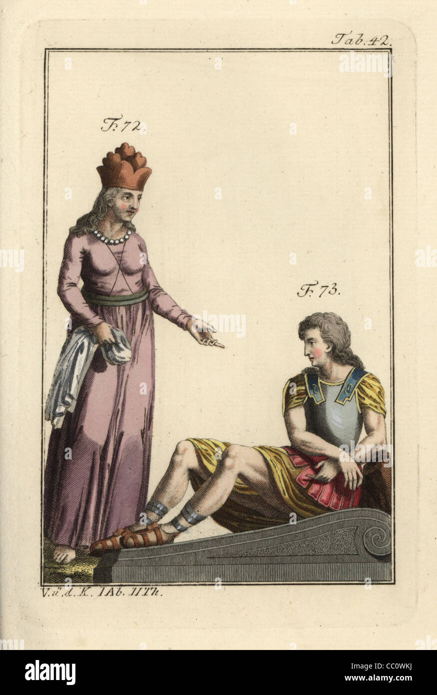 Femme perse et la Gaule captive king. Banque D'Images