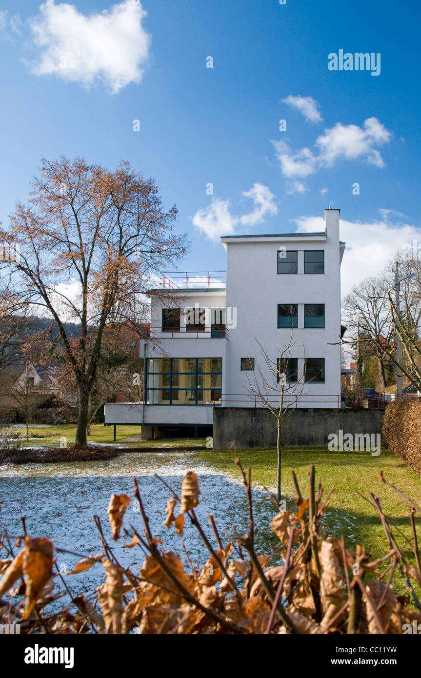 Villa Auerbach, Bauhaus, première maison d'habitation construite en utilisant le système modulaire conçu par l'architecte Walter Gropius, Jena Banque D'Images