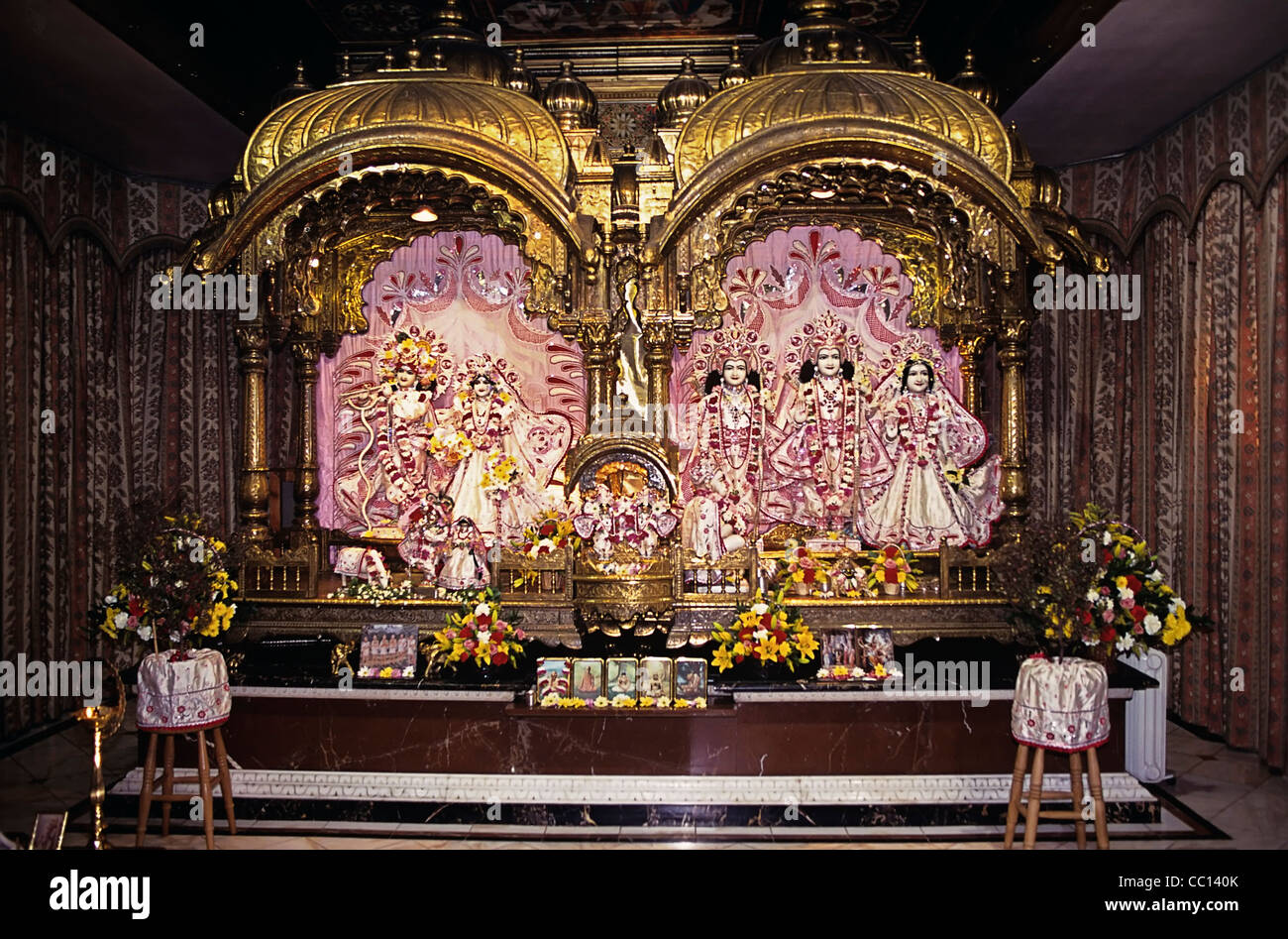 L'intérieur du Bhaktivedanta Manor, temple Hare Krishna, Watford, Royaume-Uni Banque D'Images