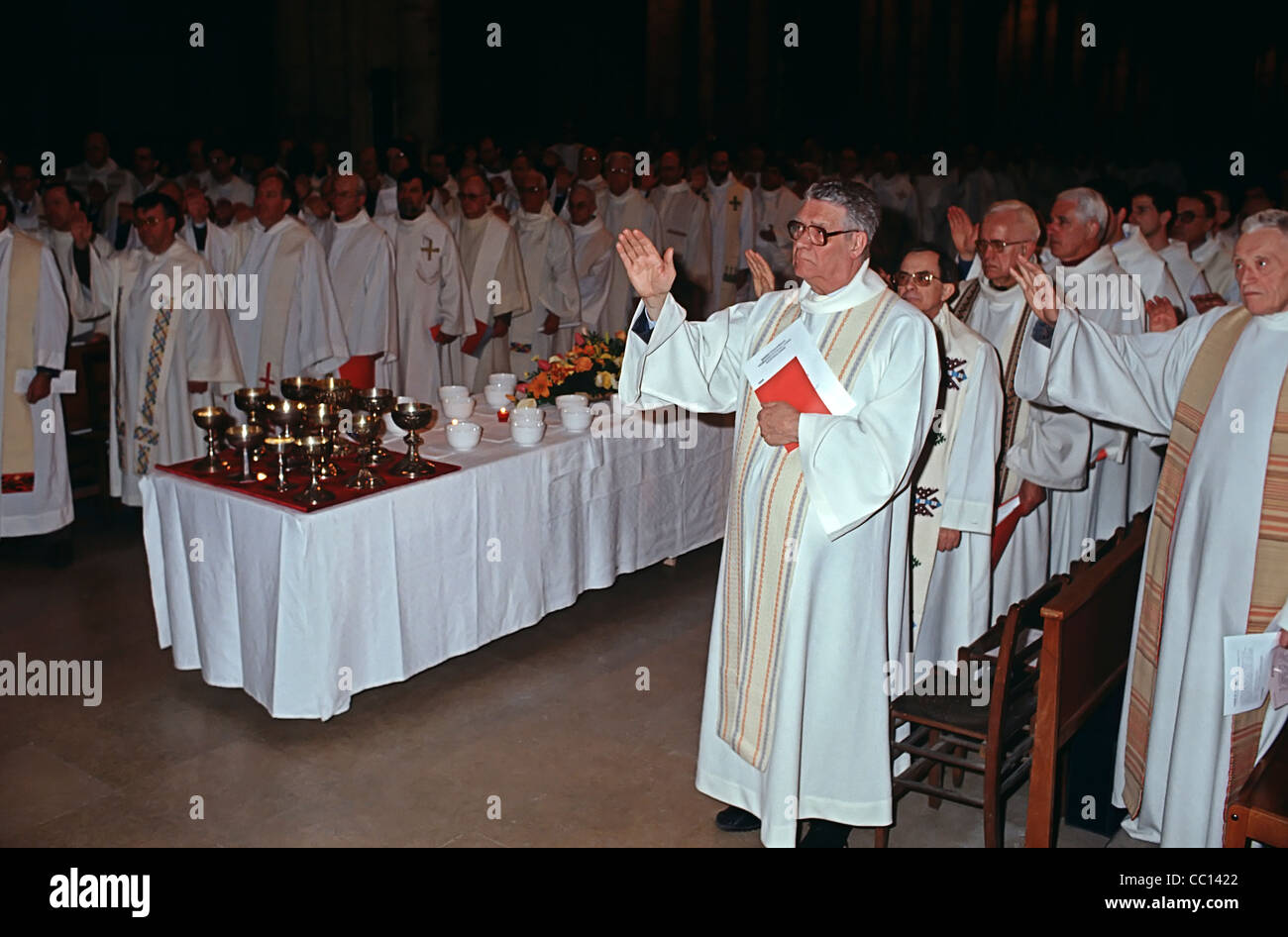 Célébration du Jeudi saint Jeudi Saint ou dans la cathédrale de Lyon - France Banque D'Images