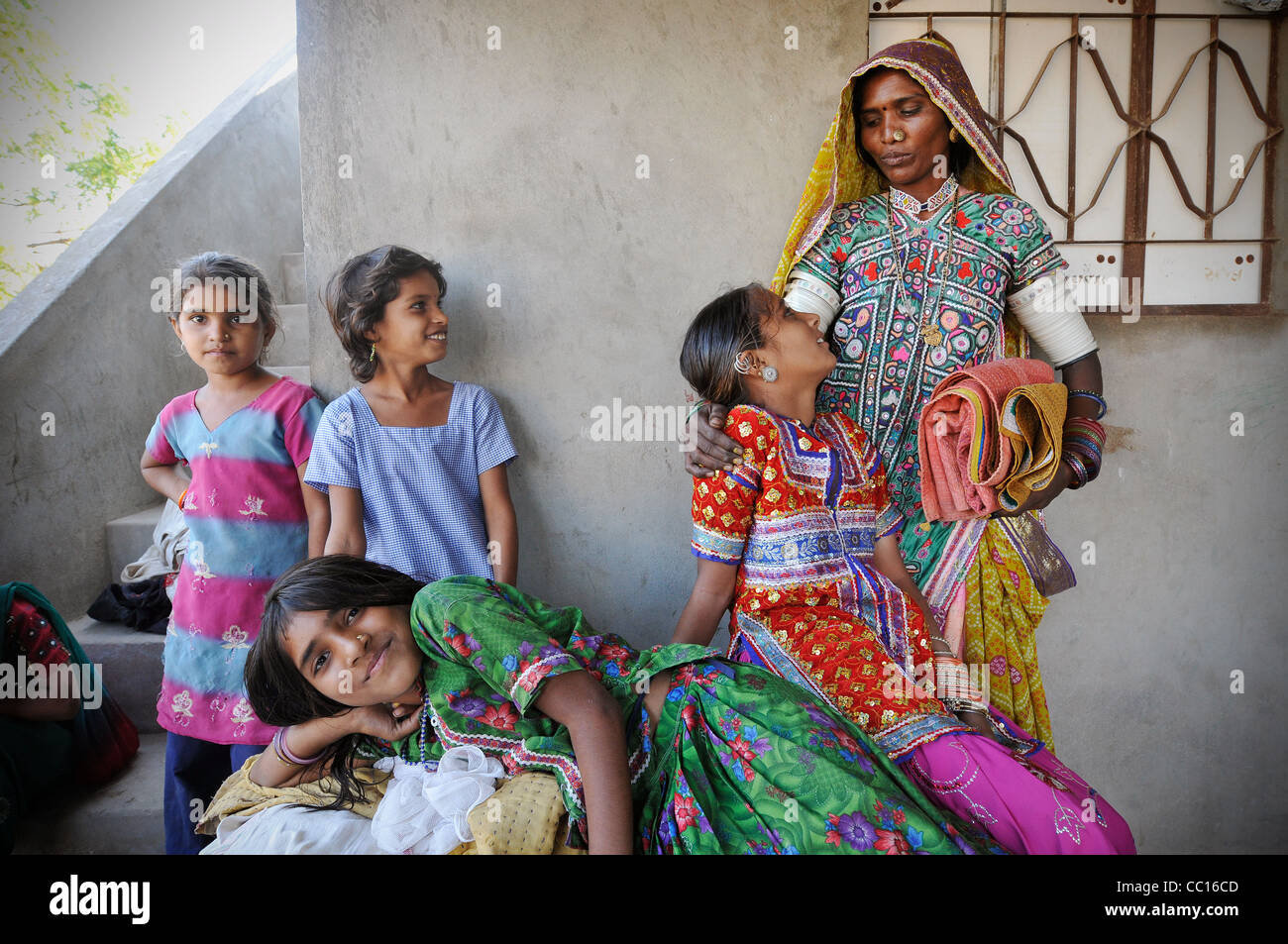 Les membres des tribus Meghawal à Kutch, Inde Banque D'Images
