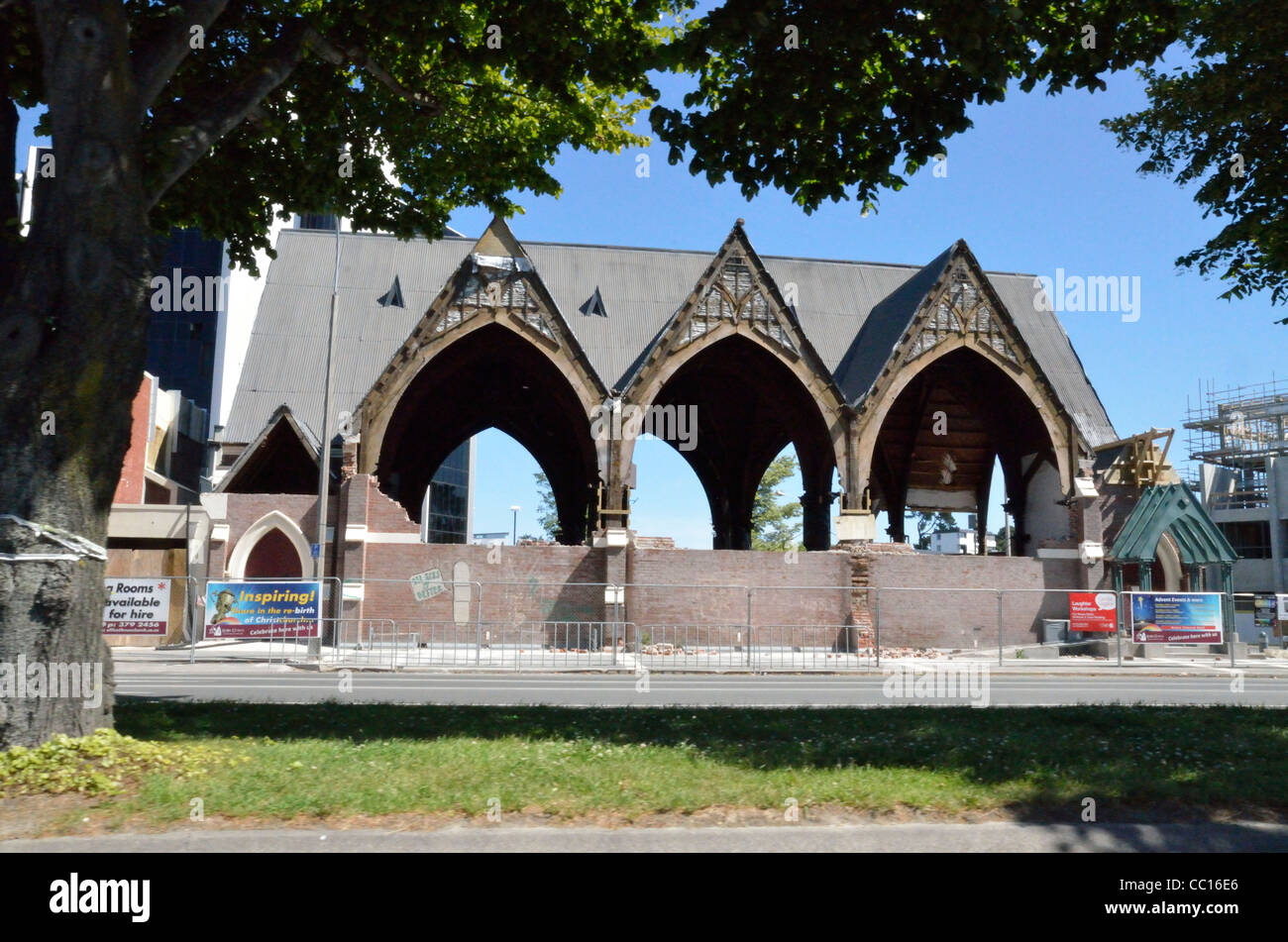 Tremblement de terre de Christchurch Nouvelle Zélande bâtiment endommagé Banque D'Images