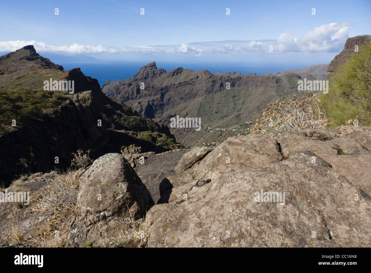 Masca, mountain village tourisme vitrine à Buenavista del Norte de Tenerife. Banque D'Images