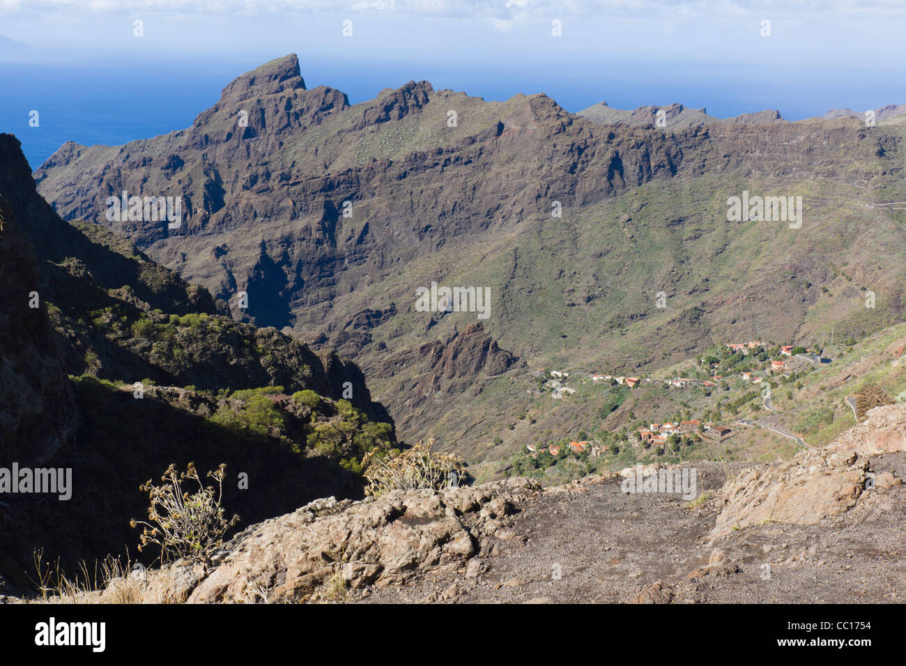 Masca, mountain village tourisme vitrine à Buenavista del Norte de Tenerife. Banque D'Images