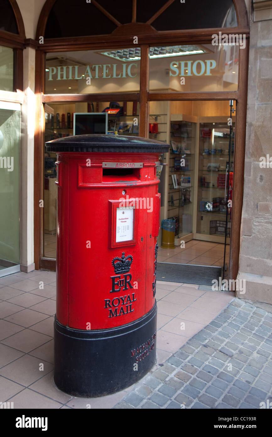 Post rouge fort Gibraltar Post Office Banque D'Images