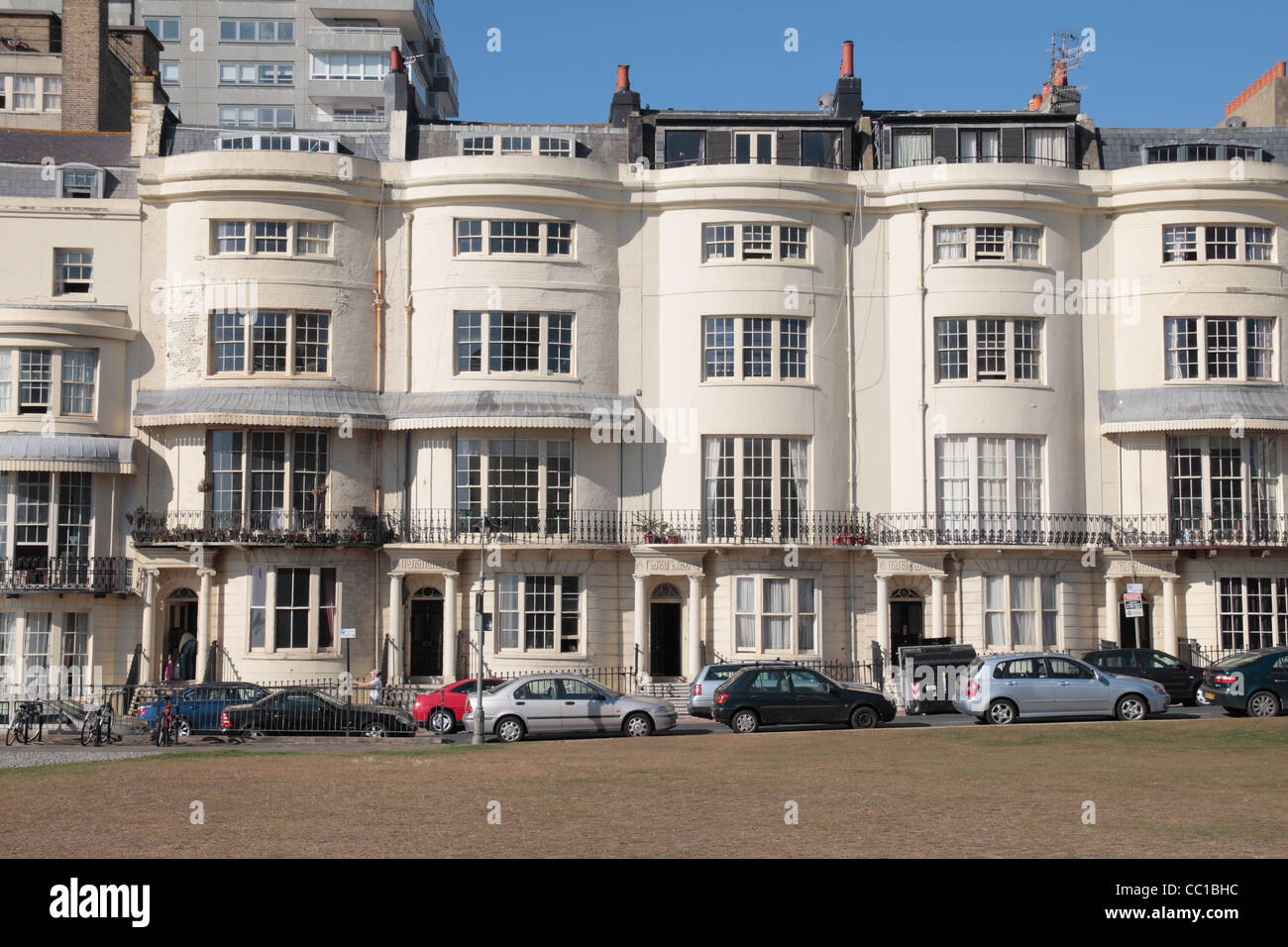 Certaines des maisons du 19ème siècle sur la Place Regency à Brighton, East Sussex, UK. Banque D'Images