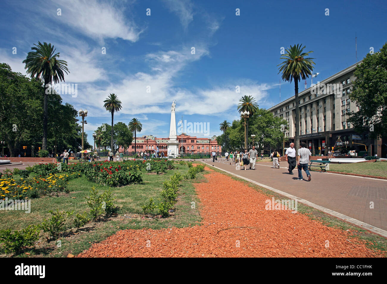 Casa Rosada et la Pirámide de Mayo / Mai pyramide sur la Plaza de Mayo à Buenos Aires, Argentine Banque D'Images